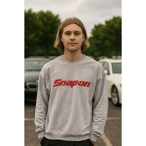 Snap On Men’s Grey Crewneck Sweater XL EUC